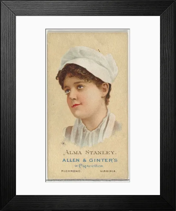 Framed Print : Alma Stanley, from Worlds Beauties, Series 2 (N27) for Allen & Ginter Cigarettes Framed Print : Alma Stanley, from Worlds Beauties, Series 2 (N27) for Allen & Ginter Cigarettes