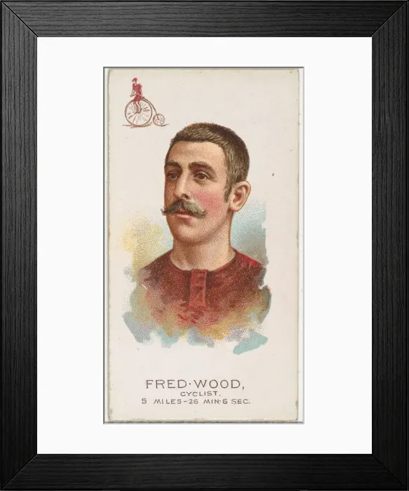 Framed Print : Fred Wood, Cyclist, from Worlds Champions, Series 2 (N29) for Allen & Framed Print : Fred Wood, Cyclist, from Worlds Champions, Series 2 (N29) for Allen &