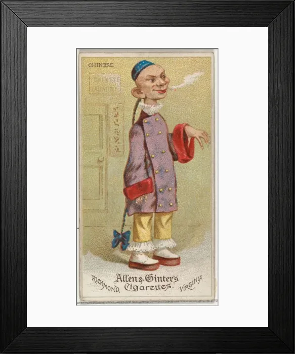 Framed Print : Chinese, from Worlds Dudes series (N31) for Allen & Ginter Cigarettes, 1888. 1888 Framed Print : Chinese, from Worlds Dudes series (N31) for Allen & Ginter Cigarettes, 1888. 1888