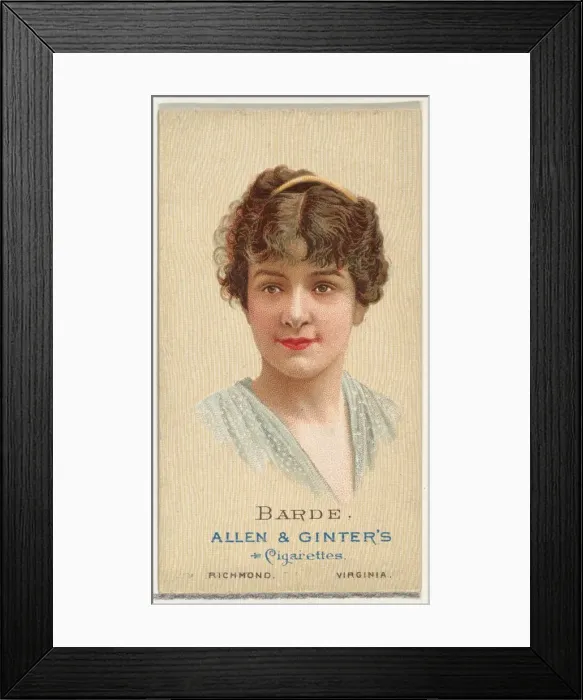 Framed Print : Barde, from Worlds Beauties, Series 2 (N27) for Allen & Ginter Cigarettes, 1888 Framed Print : Barde, from Worlds Beauties, Series 2 (N27) for Allen & Ginter Cigarettes, 1888
