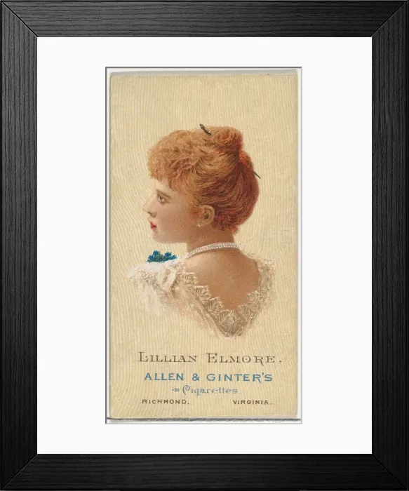 Framed Print : Lillian Elmore, from Worlds Beauties, Series 2 (N27) for Allen & Ginter Cigarettes Framed Print : Lillian Elmore, from Worlds Beauties, Series 2 (N27) for Allen & Ginter Cigarettes