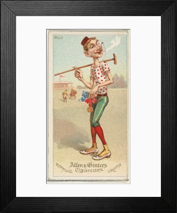 Framed Print : Polo, from Worlds Dudes series (N31) for Allen & Ginter Cigarettes, 1888 Framed Print : Polo, from Worlds Dudes series (N31) for Allen & Ginter Cigarettes, 1888