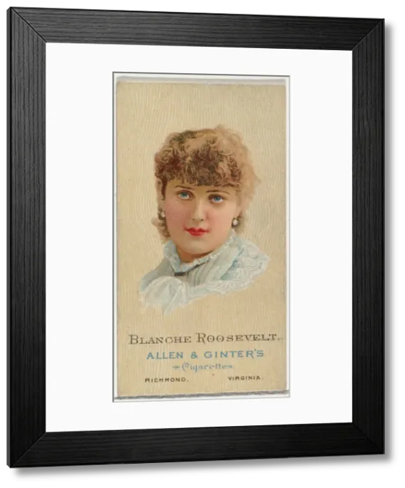 Framed Print : Blanche Roosevelt, from Worlds Beauties, Series 2 (N27) for Allen & Framed Print : Blanche Roosevelt, from Worlds Beauties, Series 2 (N27) for Allen &