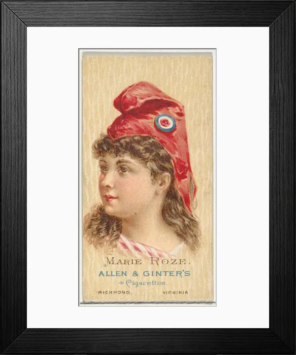 Framed Print : Marie Roze, from Worlds Beauties, Series 2 (N27) for Allen & Ginter Cigarettes, 1888 Framed Print : Marie Roze, from Worlds Beauties, Series 2 (N27) for Allen & Ginter Cigarettes, 1888