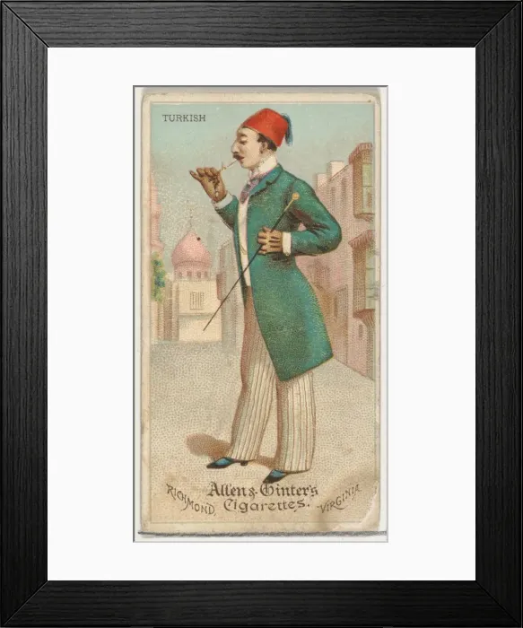 Framed Print : Turkish, from Worlds Dudes series (N31) for Allen & Ginter Cigarettes, 1888 Framed Print : Turkish, from Worlds Dudes series (N31) for Allen & Ginter Cigarettes, 1888