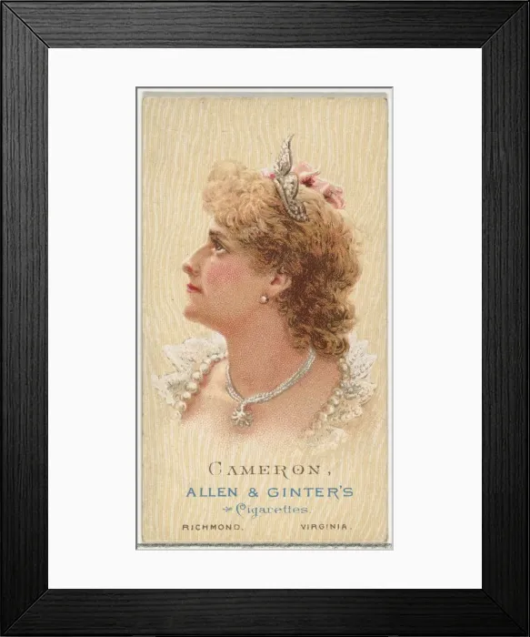Framed Print : Cameron, from Worlds Beauties, Series 2 (N27) for Allen & Ginter Cigarettes, 1888 Framed Print : Cameron, from Worlds Beauties, Series 2 (N27) for Allen & Ginter Cigarettes, 1888