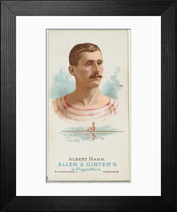 Framed Print : Albert Hamm, Oarsman, from Worlds Champions, Series 1 (N28) for Allen & Framed Print : Albert Hamm, Oarsman, from Worlds Champions, Series 1 (N28) for Allen &