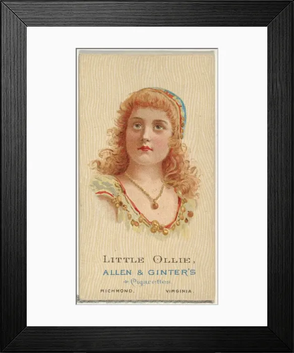 Framed Print : Little Ollie, from Worlds Beauties, Series 2 (N27) for Allen & Ginter Cigarettes Framed Print : Little Ollie, from Worlds Beauties, Series 2 (N27) for Allen & Ginter Cigarettes
