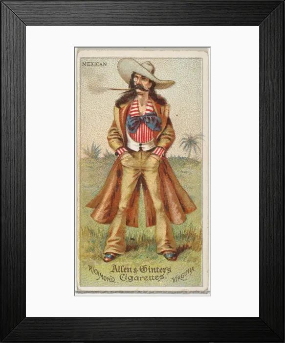 Framed Print : Mexican, from Worlds Dudes series (N31) for Allen & Ginter Cigarettes, 1888 Framed Print : Mexican, from Worlds Dudes series (N31) for Allen & Ginter Cigarettes, 1888