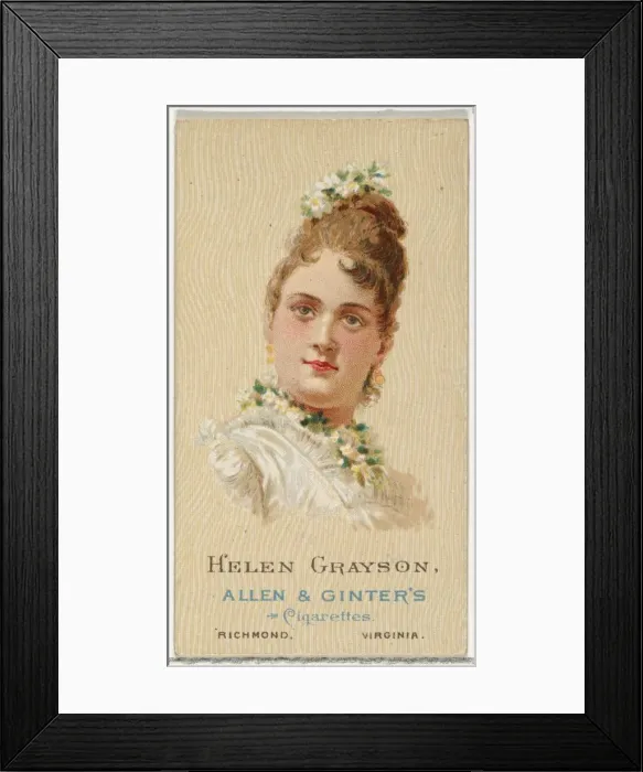 Framed Print : Helen Grayson, from Worlds Beauties, Series 2 (N27) for Allen & Ginter Cigarettes Framed Print : Helen Grayson, from Worlds Beauties, Series 2 (N27) for Allen & Ginter Cigarettes