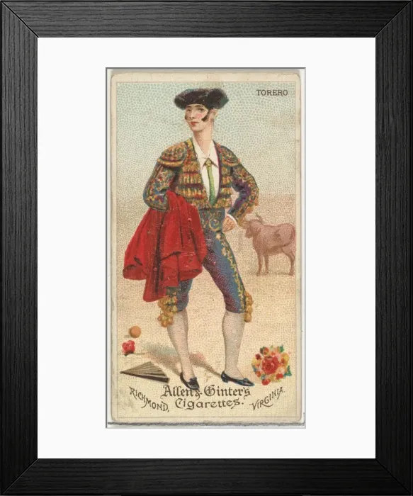 Framed Print : Torero, from Worlds Dudes series (N31) for Allen & Ginter Cigarettes, 1888 Framed Print : Torero, from Worlds Dudes series (N31) for Allen & Ginter Cigarettes, 1888