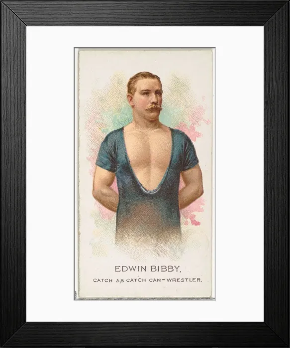 Framed Print : Edwin Bibby, Wrestler, from Worlds Champions, Series 2 (N29) for Allen & Framed Print : Edwin Bibby, Wrestler, from Worlds Champions, Series 2 (N29) for Allen &