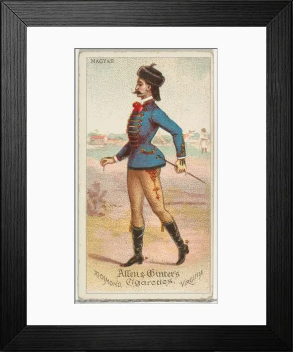 Framed Print : Magyar, from Worlds Dudes series (N31) for Allen & Ginter Cigarettes, 1888 Framed Print : Magyar, from Worlds Dudes series (N31) for Allen & Ginter Cigarettes, 1888