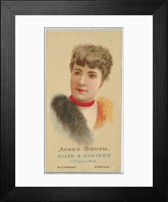 Framed Print : Agnes Booth, from Worlds Beauties, Series 2 (N27) for Allen & Ginter Cigarettes Framed Print : Agnes Booth, from Worlds Beauties, Series 2 (N27) for Allen & Ginter Cigarettes