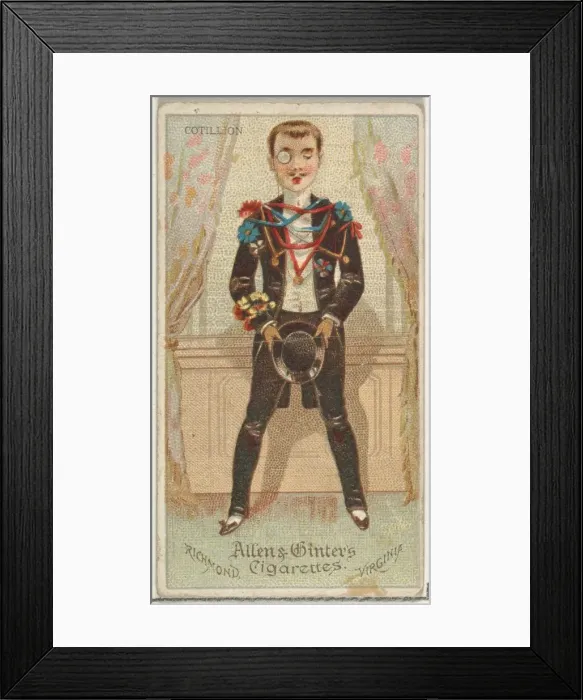 Framed Print : Cotillion, from Worlds Dudes series (N31) for Allen & Ginter Cigarettes, 1888 Framed Print : Cotillion, from Worlds Dudes series (N31) for Allen & Ginter Cigarettes, 1888
