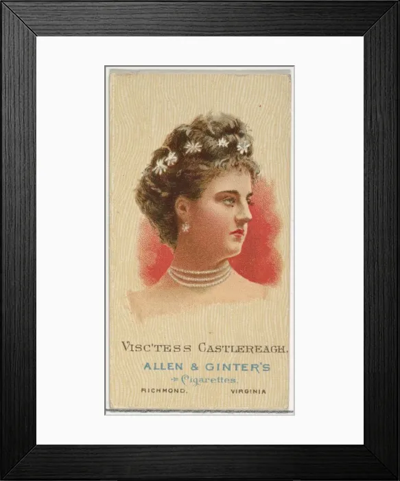 Framed Print : Viscountess Castlereagh, from Worlds Beauties, Series 2 (N27) for Allen & Framed Print : Viscountess Castlereagh, from Worlds Beauties, Series 2 (N27) for Allen &