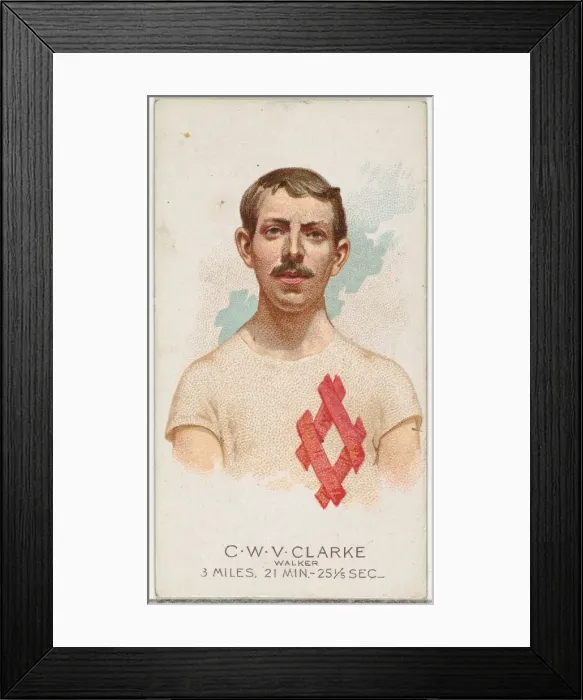 Framed Print : C. W. V. Clarke, Walker, from Worlds Champions, Series 2 (N29) for Allen & Framed Print : C. W. V. Clarke, Walker, from Worlds Champions, Series 2 (N29) for Allen &