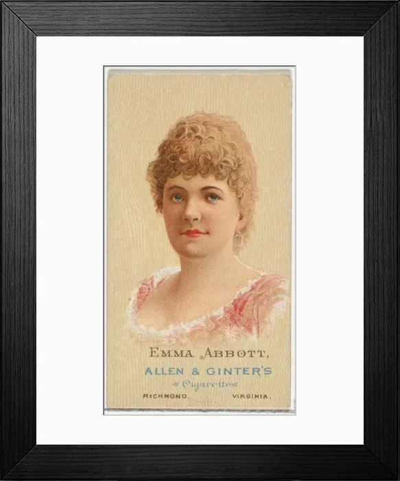 Framed Print : Emma Abbott, from Worlds Beauties, Series 2 (N27) for Allen & Ginter Cigarettes Framed Print : Emma Abbott, from Worlds Beauties, Series 2 (N27) for Allen & Ginter Cigarettes
