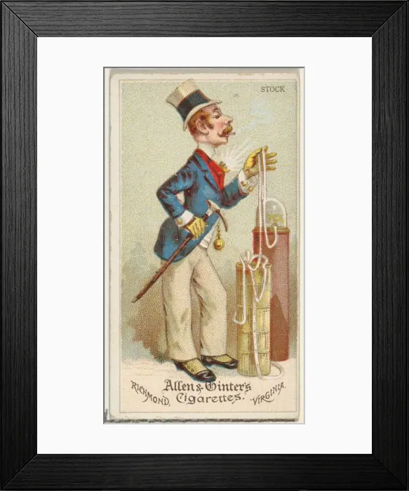 Framed Print : Stock, from Worlds Dudes series (N31) for Allen & Ginter Cigarettes, 1888 Framed Print : Stock, from Worlds Dudes series (N31) for Allen & Ginter Cigarettes, 1888