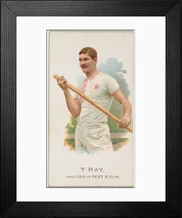 Framed Print : T. Ray, Pole Vaulter, from Worlds Champions, Series 2 (N29) for Allen & Framed Print : T. Ray, Pole Vaulter, from Worlds Champions, Series 2 (N29) for Allen &