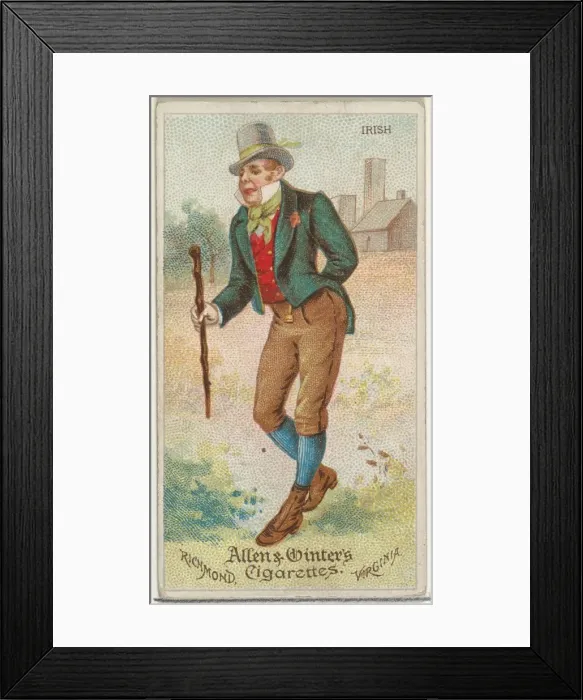 Framed Print : Irish, from Worlds Dudes series (N31) for Allen & Ginter Cigarettes, 1888 Framed Print : Irish, from Worlds Dudes series (N31) for Allen & Ginter Cigarettes, 1888