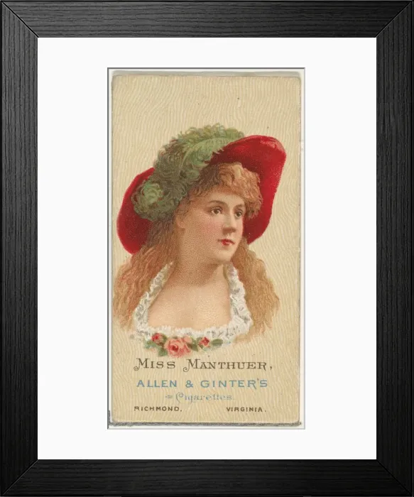 Framed Print : Miss Manthuer, from Worlds Beauties, Series 2 (N27) for Allen & Ginter Cigarettes