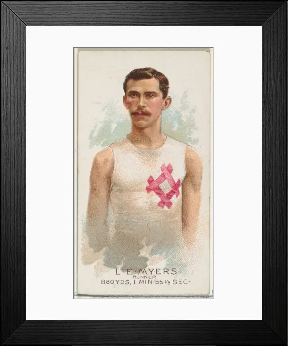 Framed Print : L. E. Myers, Runner, from Worlds Champions, Series 2 (N29) for Allen & Framed Print : L. E. Myers, Runner, from Worlds Champions, Series 2 (N29) for Allen &