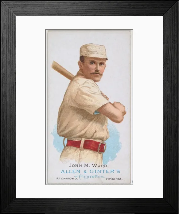 Framed Print : John M. Ward, Baseball Player, from Worlds Champions, Series 1 (N28) for Allen & Framed Print : John M. Ward, Baseball Player, from Worlds Champions, Series 1 (N28) for Allen &