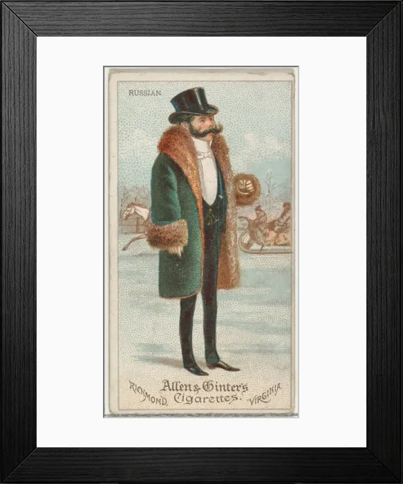 Framed Print : Russian, from Worlds Dudes series (N31) for Allen & Ginter Cigarettes, 1888 Framed Print : Russian, from Worlds Dudes series (N31) for Allen & Ginter Cigarettes, 1888
