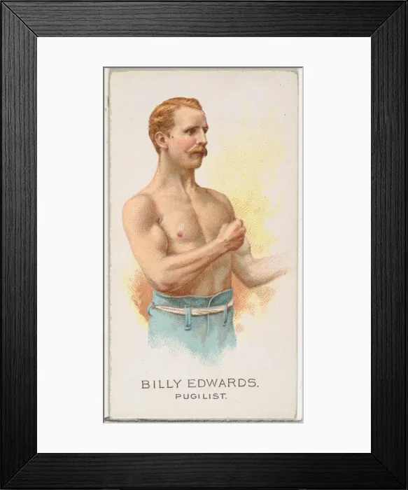 Framed Print : Billy Edwards, Pugilist, from Worlds Champions, Series 2 (N29) for Allen & Framed Print : Billy Edwards, Pugilist, from Worlds Champions, Series 2 (N29) for Allen &