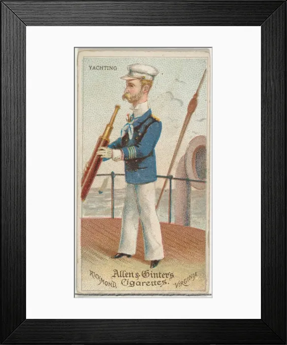 Framed Print : Yachting, from Worlds Dudes series (N31) for Allen & Ginter Cigarettes, 1888 Framed Print : Yachting, from Worlds Dudes series (N31) for Allen & Ginter Cigarettes, 1888