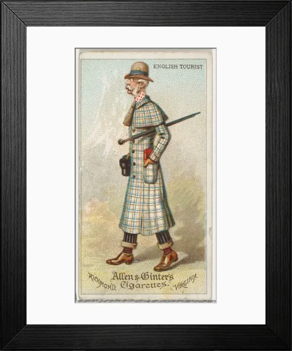 Framed Print : English Tourist, from Worlds Dudes series (N31) for Allen & Ginter Cigarettes, 1888 Framed Print : English Tourist, from Worlds Dudes series (N31) for Allen & Ginter Cigarettes, 1888
