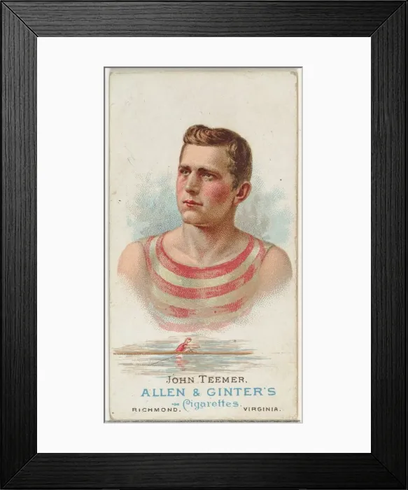 Framed Print : John Teemer, Oarsman, from Worlds Champions, Series 1 (N28) for Allen & Framed Print : John Teemer, Oarsman, from Worlds Champions, Series 1 (N28) for Allen &