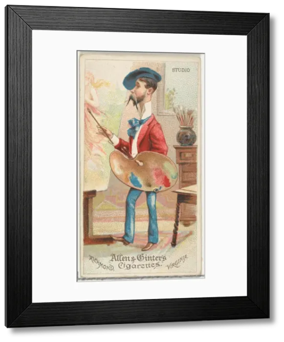 Framed Print : Studio, from Worlds Dudes series (N31) for Allen & Ginter Cigarettes, 1888 Framed Print : Studio, from Worlds Dudes series (N31) for Allen & Ginter Cigarettes, 1888