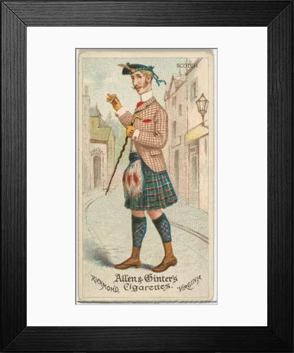 Framed Print : Scotch, from Worlds Dudes series (N31) for Allen & Ginter Cigarettes, 1888 Framed Print : Scotch, from Worlds Dudes series (N31) for Allen & Ginter Cigarettes, 1888