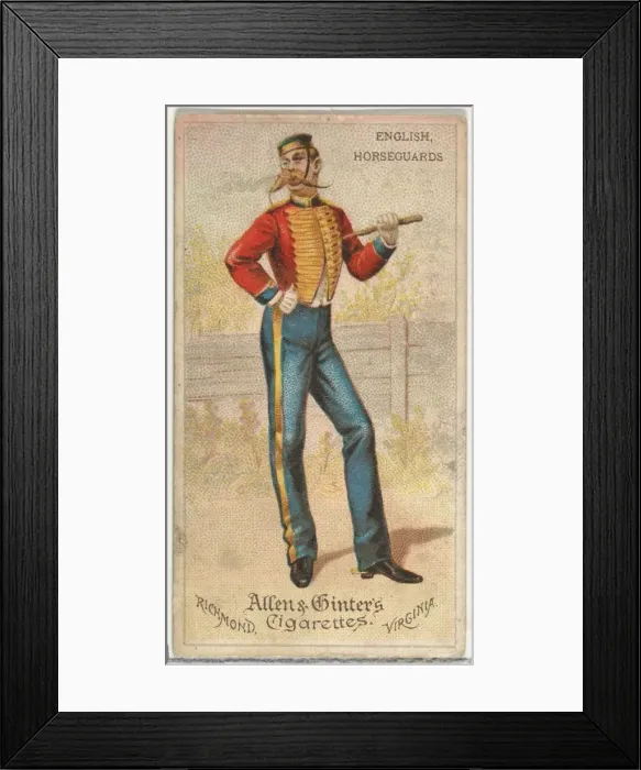Framed Print : English Horseguards, from Worlds Dudes series (N31) for Allen & Ginter Cigarettes Framed Print : English Horseguards, from Worlds Dudes series (N31) for Allen & Ginter Cigarettes
