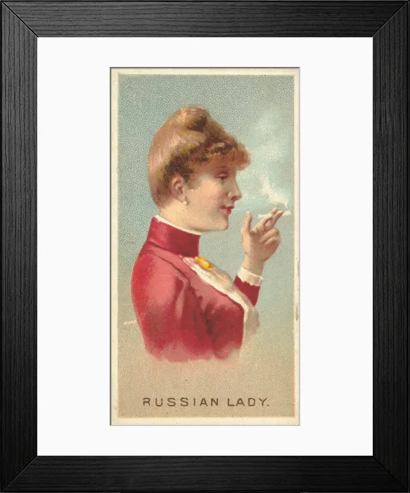 Framed Print : Russian Lady, from Worlds Smokers series (N33) for Allen & Ginter Cigarettes, 1888 Framed Print : Russian Lady, from Worlds Smokers series (N33) for Allen & Ginter Cigarettes, 1888