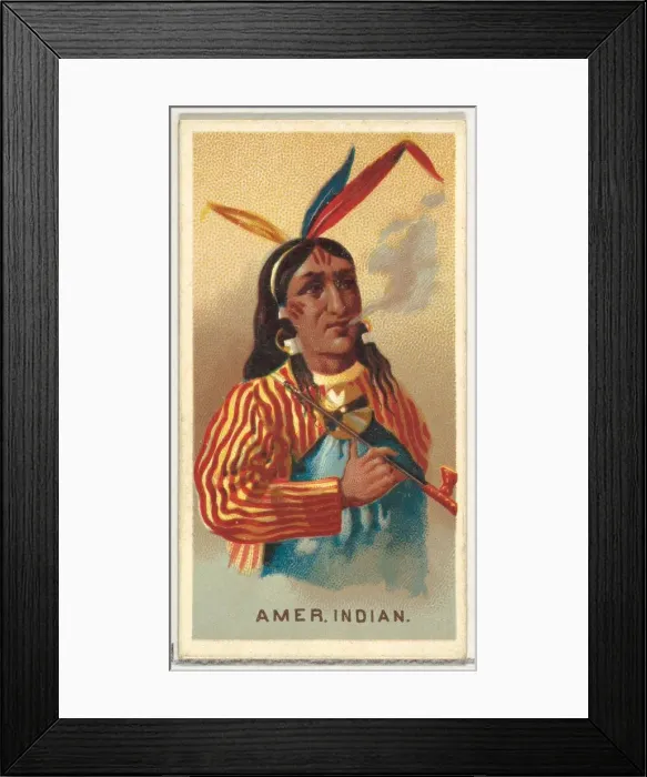 Framed Print : American Indian, from Worlds Smokers series (N33) for Allen & Ginter Cigarettes Framed Print : American Indian, from Worlds Smokers series (N33) for Allen & Ginter Cigarettes