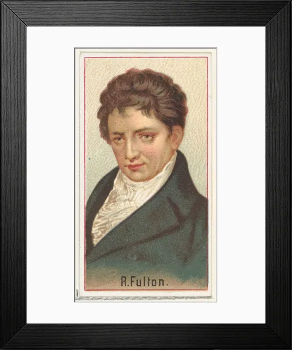 Framed Print : R. Fulton, printers sample for the Worlds Inventors souvenir album (A25) for Allen & Framed Print : R. Fulton, printers sample for the Worlds Inventors souvenir album (A25) for Allen &