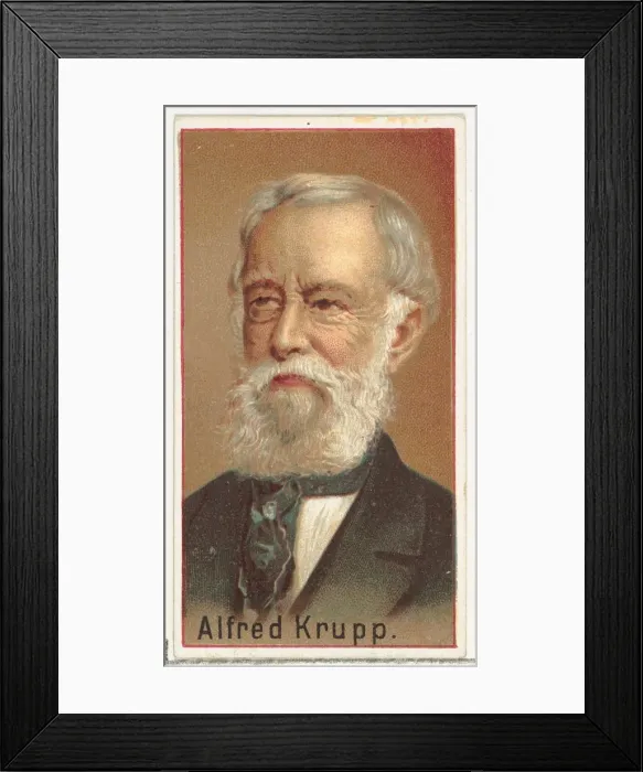 Framed Print : Alfred Krupp, printers sample for the Worlds Inventors souvenir album (A25 Framed Print : Alfred Krupp, printers sample for the Worlds Inventors souvenir album (A25