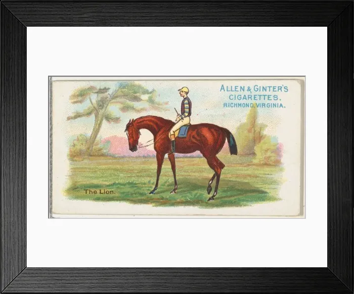 Framed Print : The Lion, from The Worlds Racers series (N32) for Allen & Ginter Cigarettes, 1888 Framed Print : The Lion, from The Worlds Racers series (N32) for Allen & Ginter Cigarettes, 1888
