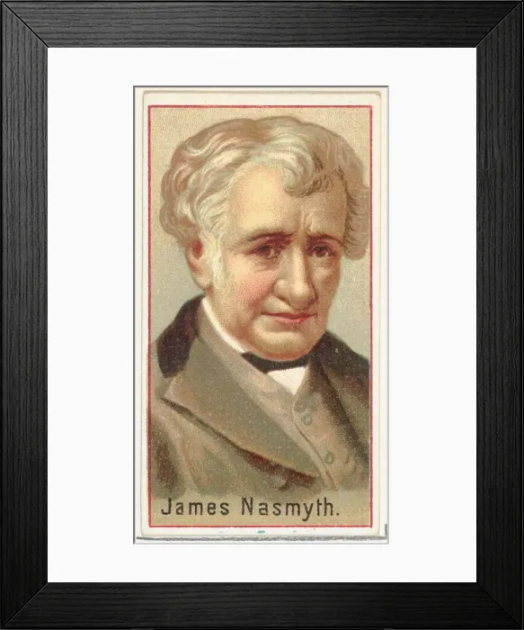 Framed Print : James Nasmyth, printers sample for the Worlds Inventors souvenir album (A25 Framed Print : James Nasmyth, printers sample for the Worlds Inventors souvenir album (A25