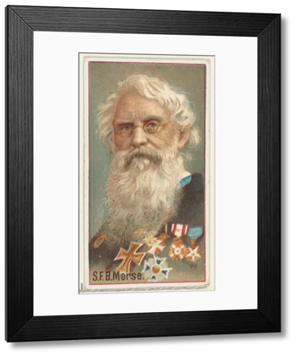 Framed Print : Samuel F. B. Morse, printers sample for the Worlds Inventors souvenir album (A25 Framed Print : Samuel F. B. Morse, printers sample for the Worlds Inventors souvenir album (A25