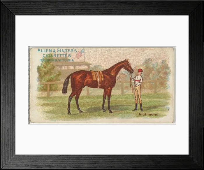 Framed Print : Richmond, from The Worlds Racers series (N32) for Allen & Ginter Cigarettes Framed Print : Richmond, from The Worlds Racers series (N32) for Allen & Ginter Cigarettes