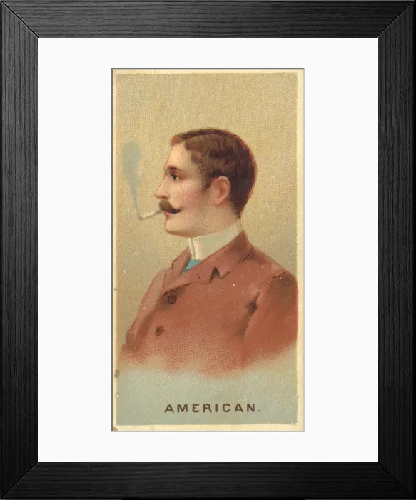 Framed Print : American, from Worlds Smokers series (N33) for Allen & Ginter Cigarettes, 1888 Framed Print : American, from Worlds Smokers series (N33) for Allen & Ginter Cigarettes, 1888