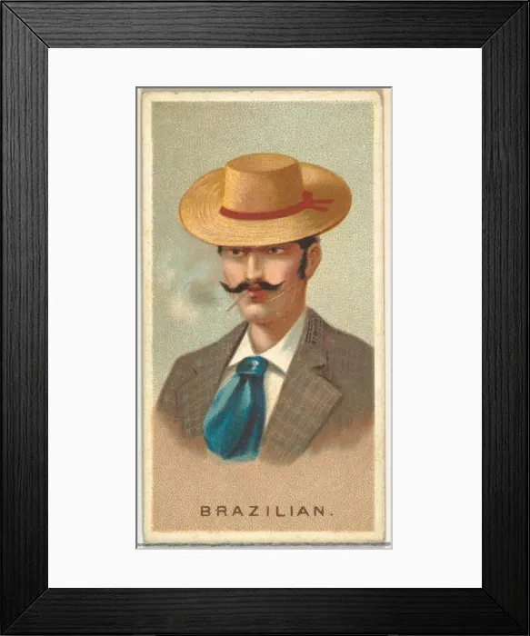 Framed Print : Brazilian, from Worlds Smokers series (N33) for Allen & Ginter Cigarettes, 1888 Framed Print : Brazilian, from Worlds Smokers series (N33) for Allen & Ginter Cigarettes, 1888
