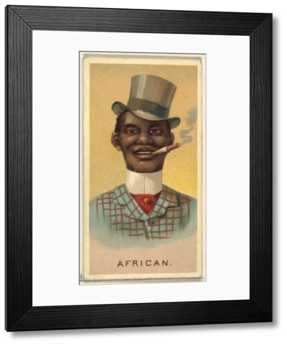 Framed Print : African, from Worlds Smokers series (N33) for Allen & Ginter Cigarettes, 1888 Framed Print : African, from Worlds Smokers series (N33) for Allen & Ginter Cigarettes, 1888
