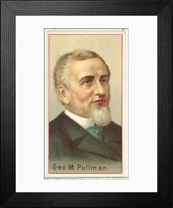 Framed Print : George M. Pullman, printers sample for the Worlds Inventors souvenir album (A25 Framed Print : George M. Pullman, printers sample for the Worlds Inventors souvenir album (A25