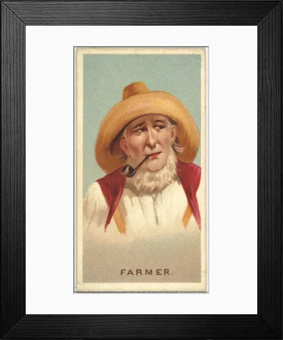 Framed Print : Farmer, from Worlds Smokers series (N33) for Allen & Ginter Cigarettes, 1888 Framed Print : Farmer, from Worlds Smokers series (N33) for Allen & Ginter Cigarettes, 1888