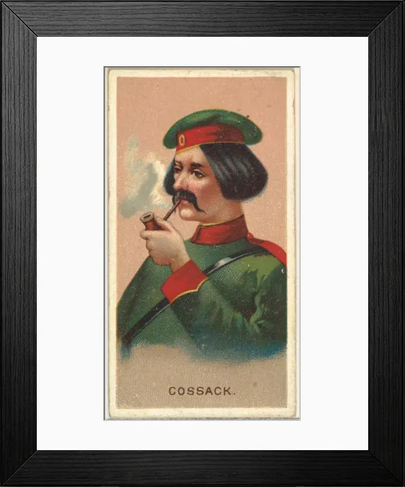 Framed Print : Cossack, from Worlds Smokers series (N33) for Allen & Ginter Cigarettes, 1888 Framed Print : Cossack, from Worlds Smokers series (N33) for Allen & Ginter Cigarettes, 1888